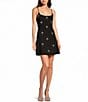Gianni Bini Mika Crepe Square Neck Sleeveless Jewel A-Line Dress, Color:Black - Image 1