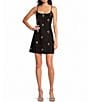 Gianni Bini Mika Crepe Square Neck Sleeveless Jewel A-Line Dress, Color:Black - Image 2