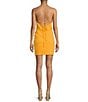 Color:Goldfinch - Image 2 - Miley Crepe Halter Gathered Waist Side Slit Mini Dress