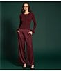 Gianni Bini Mirabel Satin Wide Leg Pants, Color:Maroon - Image 5