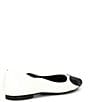 Color:White/Black - Image 2 - MistyThree Rhinestone Heart Scalloped Leather Ballet Flats