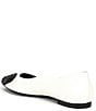 Color:White/Black - Image 3 - MistyThree Rhinestone Heart Scalloped Leather Ballet Flats