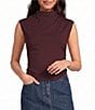 Gianni Bini Mock Neck Cap Sleeve Crop Tank Top - Image 1