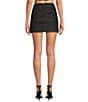 Gianni Bini Natalie Coated Denim High Rise Coordinating Mini Skirt, Color:Black - Image 2