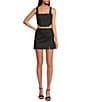 Gianni Bini Natalie Coated Denim High Rise Coordinating Mini Skirt, Color:Black - Image 3