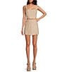 Gianni Bini Natalie Linen Blend High Rise Coordinating Mini Skirt, Color:Tan - Image 3