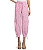 Color:Pop Pink - Image 1 - Natasha Nylon Parachute Pull-On Pants