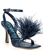 Color:Dusty Navy - Image 1 - Neela Feather Square Toe Dress Sandals
