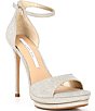 Gianni Bini Nessie Glitter Ankle Strap Platform Dress Sandals - Image 1