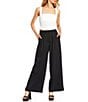 Gianni Bini Nora Coordinating Wide Leg Crepe Trouser, Color:Black - Image 3