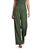 Gianni Bini Nora Coordinating Wide Leg Crepe Trouser, Color:Rifle Green - Image 1