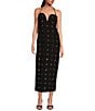 Gianni Bini Nova Jewel Crepe Sweetheart Neckline Midi Dress, Color:Black - Image 1
