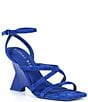 Color:Electric Blue - Image 1 - Novah Suede Square Toe Wedge Sandals