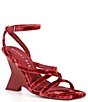 Color:Red Bank Brown - Image 1 - Novah Velvet Square Toe Wedge Sandals