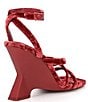 Color:Red Bank Brown - Image 2 - Novah Velvet Square Toe Wedge Sandals