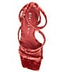 Color:Red Bank Brown - Image 5 - Novah Velvet Square Toe Wedge Sandals