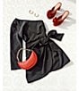 Color:Black - Image 4 - Valerie One Shoulder Long Sleeve Faux Wrap Tie Side Mini Dress