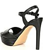 Color:Black - Image 3 - Ophyliah Leather Ankle Strap Stiletto Platform Dress Sandals