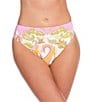 Gianni Bini Paisley High Leg High Waisted Swim Bottom, Color:Pink - Image 1