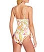 Gianni Bini Paisley Square Neck Ruched Tie Side One Piece Swimsuit, Color:Pink - Image 2