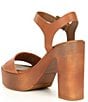 Color:Cara Luggage - Image 3 - Palmeera Platform Block Heel Wooden Sandals