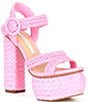 Color:Cotton Candy Pink - Image 1 - Pelle Raffia Platform Sandals