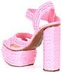 Color:Cotton Candy Pink - Image 3 - Pelle Raffia Platform Sandals