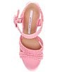 Color:Cotton Candy Pink - Image 5 - Pelle Raffia Platform Sandals