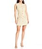 Gianni Bini Piper Sequin Tweed Button Front Sleeveless Dress, Color:Champagne - Image 1
