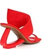 Color:Tangelo Red - Image 2 - Plumlee Asymmetrical Nubuck Architectural Wedge Sandals