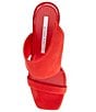 Color:Tangelo Red - Image 5 - Plumlee Asymmetrical Nubuck Architectural Wedge Sandals
