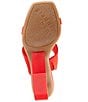 Color:Tangelo Red - Image 6 - Plumlee Asymmetrical Nubuck Architectural Wedge Sandals