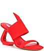 Color:Tangelo Red - Image 1 - Plumlee Asymmetrical Nubuck Architectural Wedge Sandals