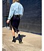 Color:Black - Image 5 - Knit Round Neck Sleeveless Racer Thigh High Side Slit Midi Sheath Bodycon Dress
