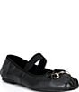 Gianni Bini Rafael Leather Bit Buckle Square Toe Ballet Flats - Image 1