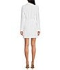 Color:White - Image 2 - Raina Notch Collar Long Sleeve Tie Waist Blazer Wrap Dress