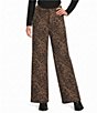 Gianni Bini Raine Tiger Printed Wide Leg Coordinating Wool Blend Pants - Image 1