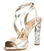 Color:Metallic Sand Gold - Image 4 - Randall Leather Strappy Jeweled Heel Dress Sandals