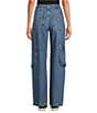 Color:Mid Wash - Image 2 - Raya High Rise Wide Leg Cargo Jean