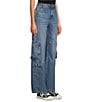 Color:Mid Wash - Image 5 - Raya High Rise Wide Leg Cargo Jean