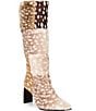 Gianni Bini Reddick Doe Print Patchwork Fur Tall Boots - Image 1