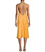 Color:Pop Orange - Image 2 - Remi Crepe Sleeveless Tie Front V-Neck Open Back Detail Midi Dress
