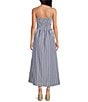 Gianni Bini Renee Stripe Smocked Square Neck Dress, Color:White/Blue - Image 2