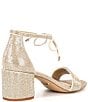 Color:Sand Gold - Image 2 - RhiaannTwo Rhinestone Ankle Tie Block Heel Dress Sandals