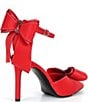 Gianni Bini Ribbon Sateen Rhinestone Embellished Bow Stiletto Pumps - Image 2