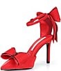 Gianni Bini Ribbon Sateen Rhinestone Embellished Bow Stiletto Pumps - Image 4