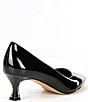 Color:Black - Image 2 - Rinna Patent Pointed Toe Kitten Heel Pumps