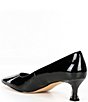 Color:Black - Image 3 - Rinna Patent Pointed Toe Kitten Heel Pumps