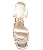 Color:Sand Gold - Image 5 - Rixey Leather Platform Ankle Wrap Strappy Sandals