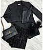 Color:Black - Image 6 - Rory Satin Hook Front Blazer